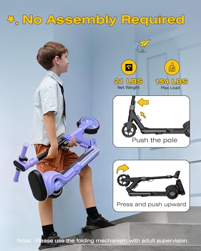 Image of ECOROAD 2-in-1 Kids Electric Scooter EK8,200W Motor & 9 Miles Range,Up to 10 MPH,Dual Brake System,Bluetooth Music & Foldable & Adjustable Height, for Kids Ages 6-12(Black)