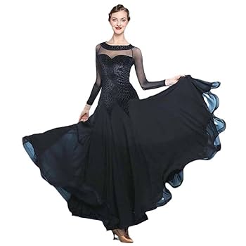 【日本製 社交ダンス衣装】ブラック Corlal ワンピース ドレス 黒 長袖 Amazon.co.jp: 社交ダンス モダンドレス ブラック 黒 ダンス衣装