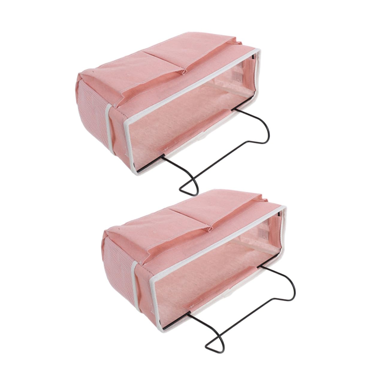 2 pezzi Borsa Portaoggetti da Appendere al Comodino in Tessuto con Tasche Multiple per Camera da Letto e Dormitorio Organizer Sospeso per Libri Riviste ed Essenziali da Rosa