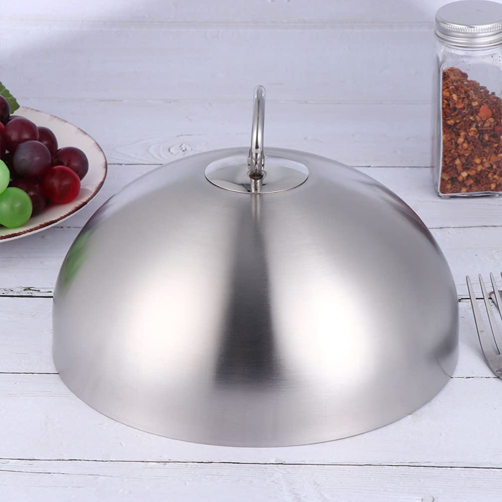 BESTonZON Cloche Alimentaire en Acier Inoxydable,Cloche à Hamburger,Cloche Teppanyaki,30 cm,Cloche en métal pour la Nourriture, Le Fromage, Les gâteaux, Les Aliments, Les Restaurants, la Cuisine