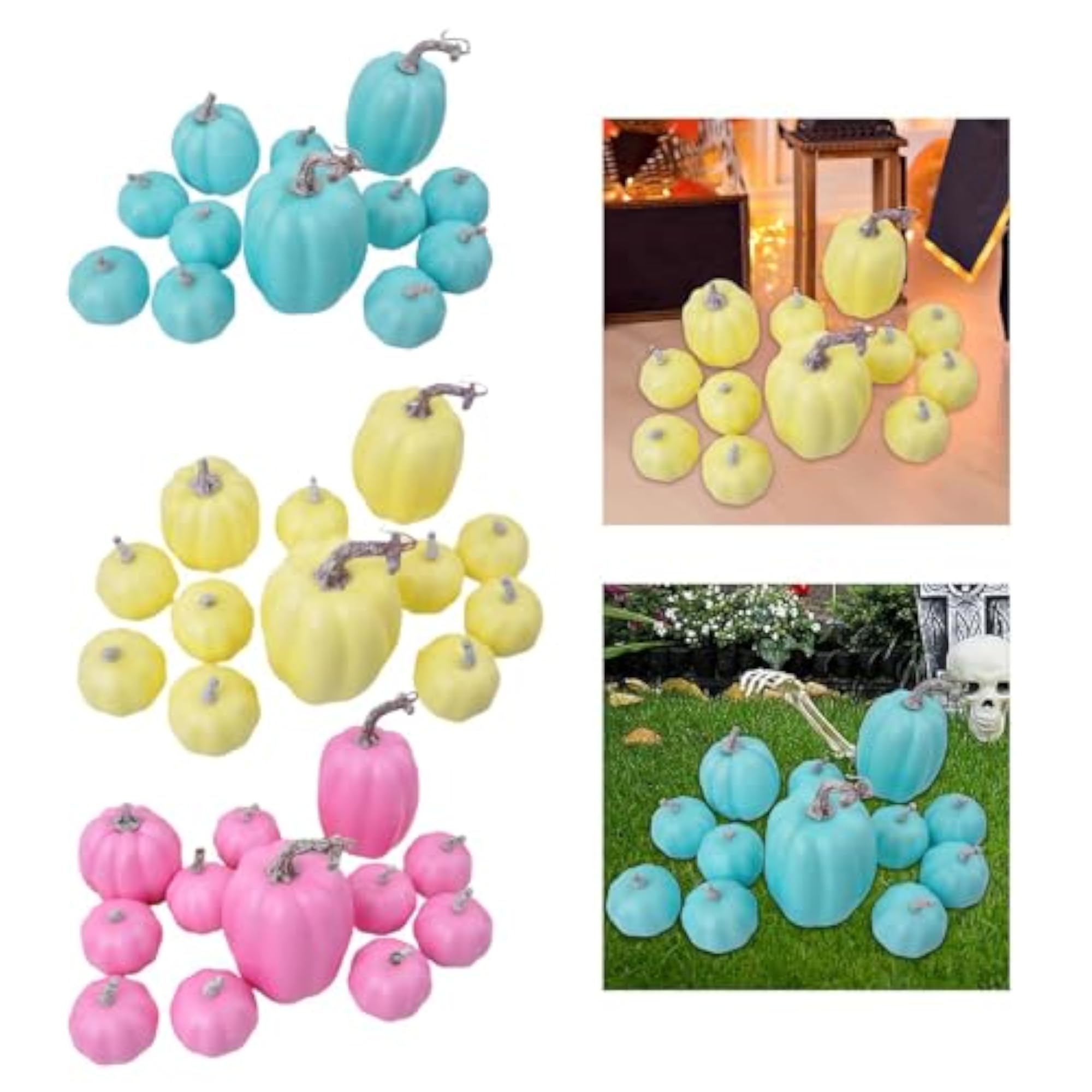12 Pieces Foam Pumpkins Faux Pumpkins for Tabletop Centerpiece