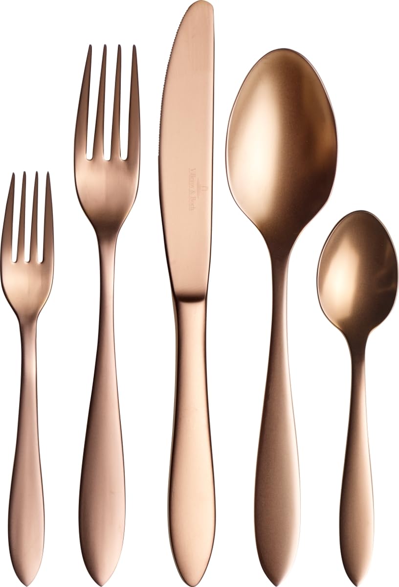 Couverts en inox cuivre Villeroy & Boch pour sublimer vos dîners de fête