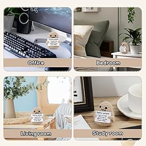 Mini Funny Knitted Wool Potato Toy with Positive Card - Creative Cute Crochet Doll Cheer Up Gift for Friends, Parties, Christmas Decoration and Encouragement Mini Funny Knitted Wool Potato Toy with Positive Card Creative Cute Crochet Doll Cheer Up Gift for Friends Parties Christmas Decoration and Encouragement