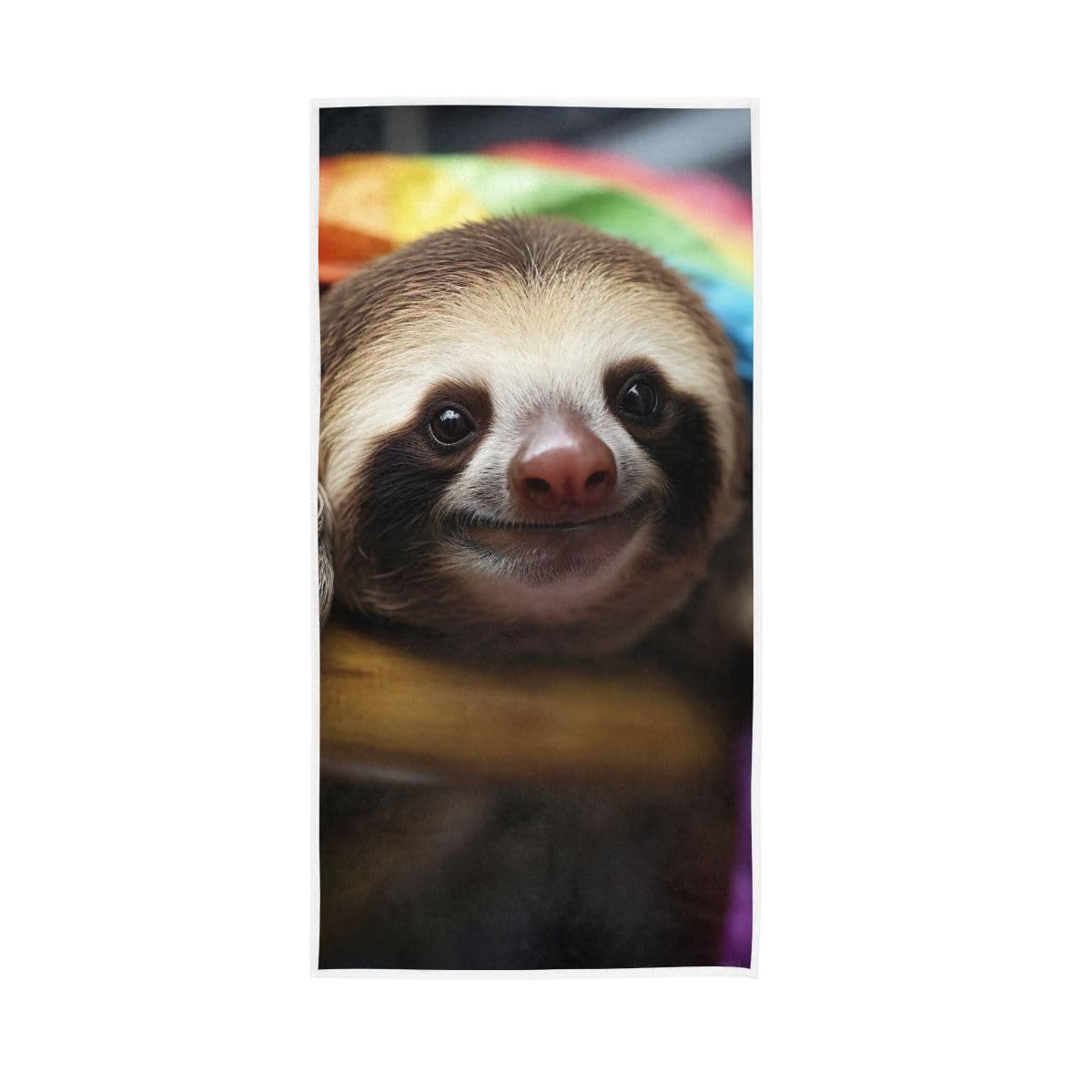 HUYGD Cute Sloth LGBT Pride Hand Towel, Guest Hand Towels for Bathroom 15 x 30 Inches, Decorative Towels