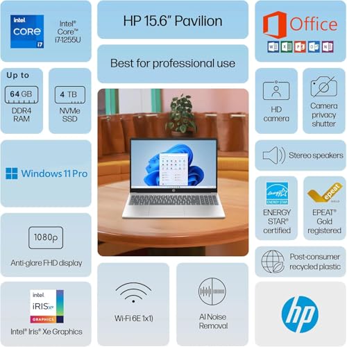HP Laptop 15.6" FHD Core i7 10C 16GB RAM 1TB SSD miniatura 2