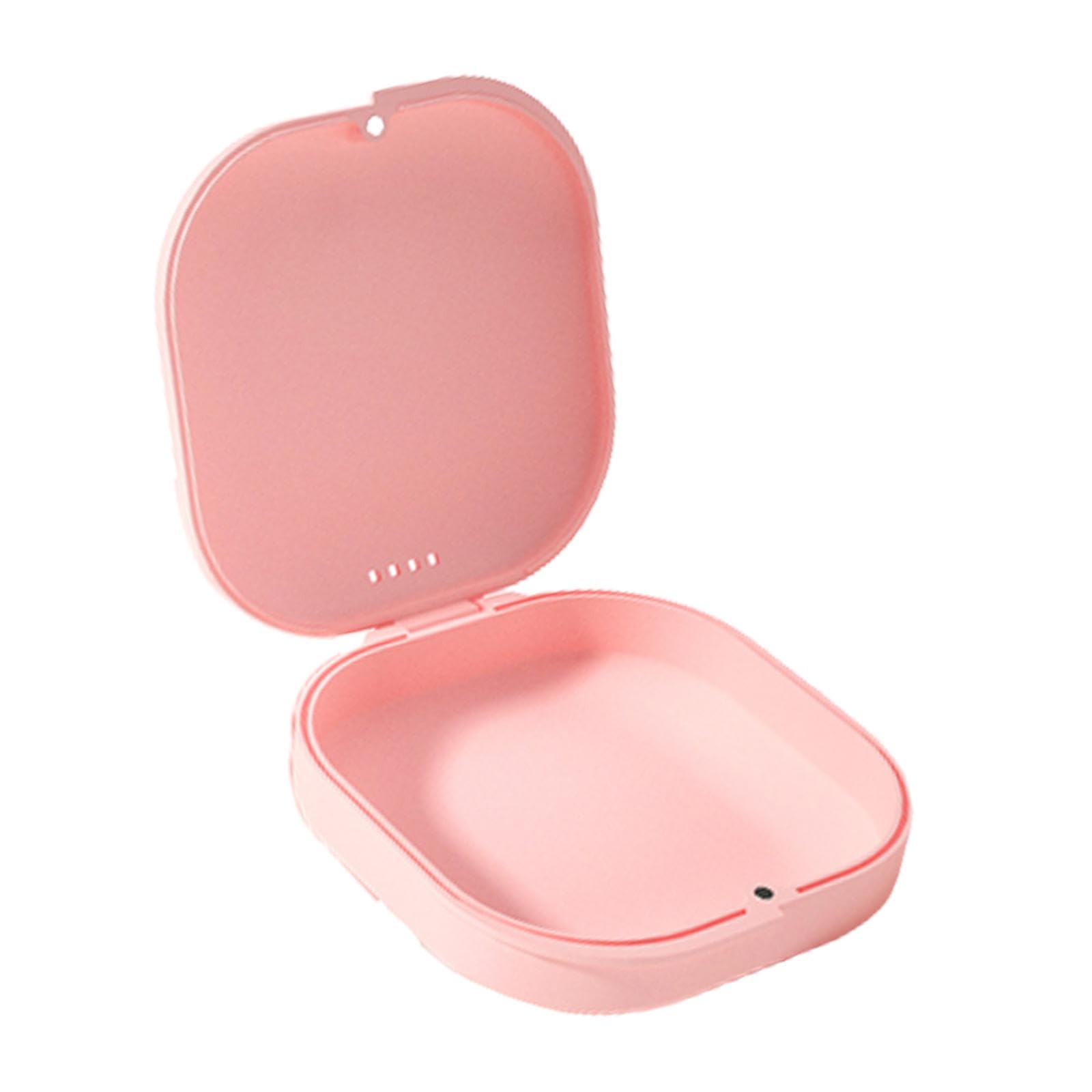 Denture Case Braces Storage Box Mouthguard Case Large Capacity Retainer Case Pink-image-42