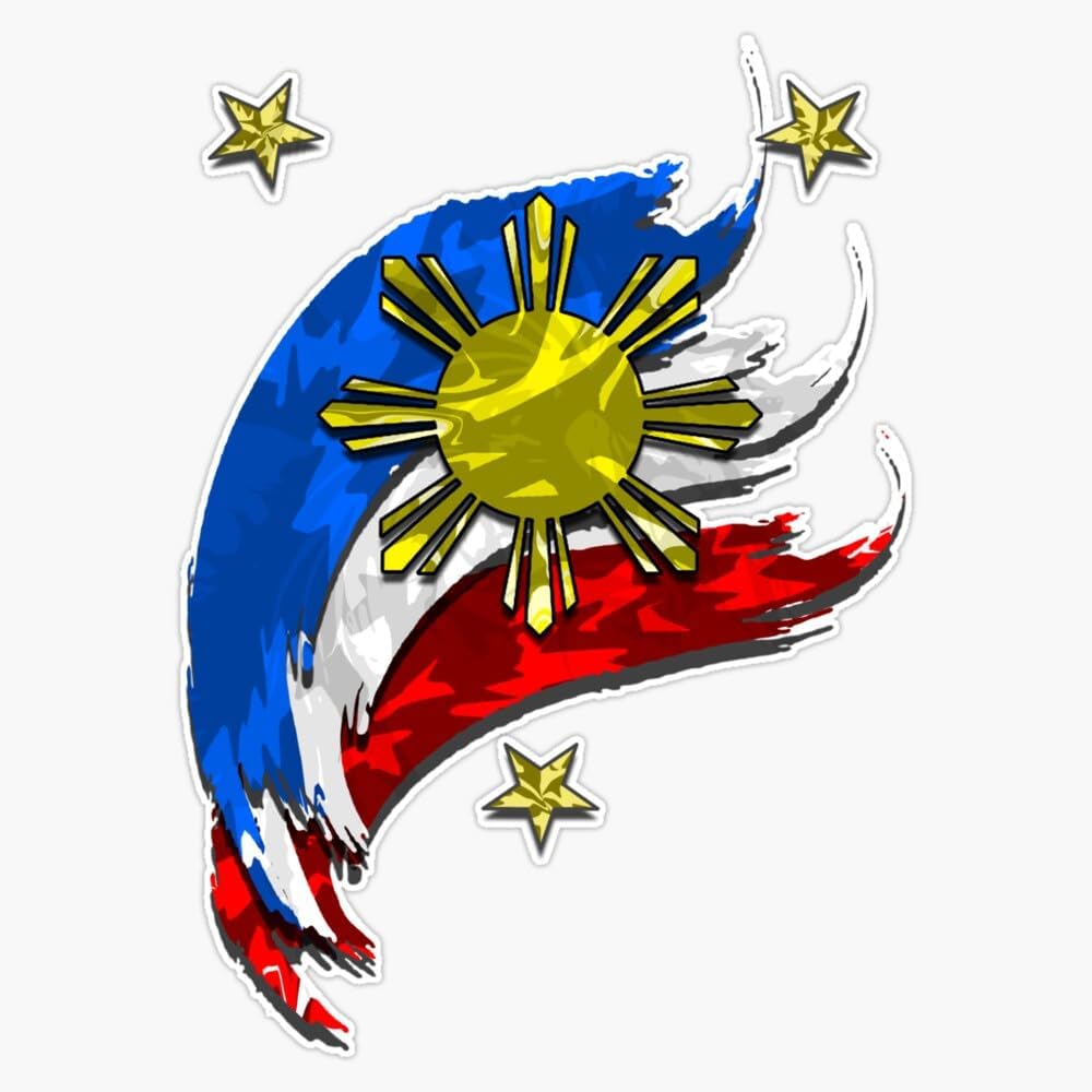 Philippine Flag Sticker Vinyl Decal Bumper Sticker 5"