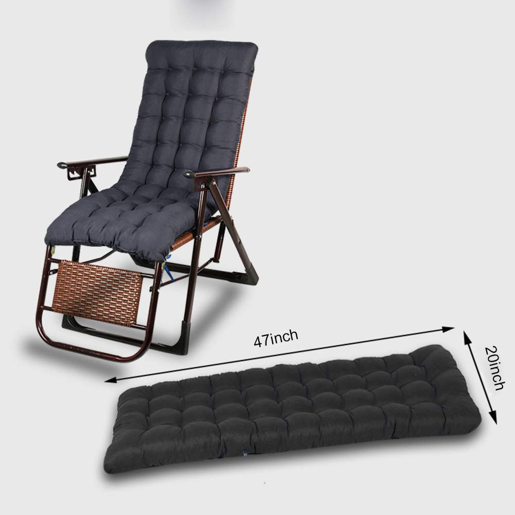 Coussin de chaise haute inclinaison jardin 120x50 cm pour bain de soleil et patio