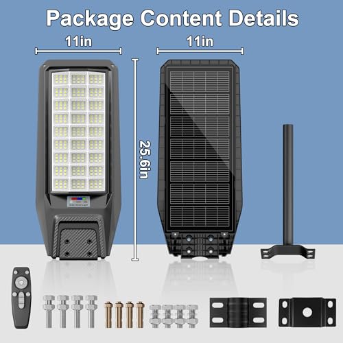 loyoele Solar Street Light Outdoor Waterproof Dusk to Dawn, 9800W Solar Parking Lot Lights Commercial Large Outdoor Flood Light Heavy Duty Solar Power with Motion Sensor for Yard Garden by loyoele - Image 8