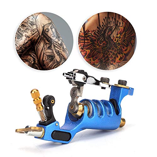 Tattoo Machine Tattoo Motor Alloy Rotary Tattoo Machine Liner Shader Gun Makeup Tool Tattoo Accessories Safe and Easy to Color Good Stability for Tattoo Artists(BLUE)