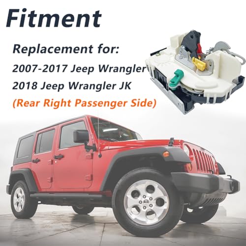 Image of Door Lock Actuator Compatible with 2007-2017 Wrangler, 2018 Wrangler JK Rear Right Passenger Side