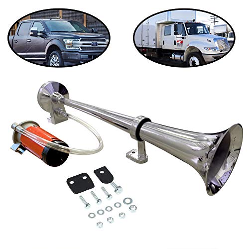 Lebogner 12V Single Trumpet Air Horn, For Truck, SUV, Car, Boat, Or Train