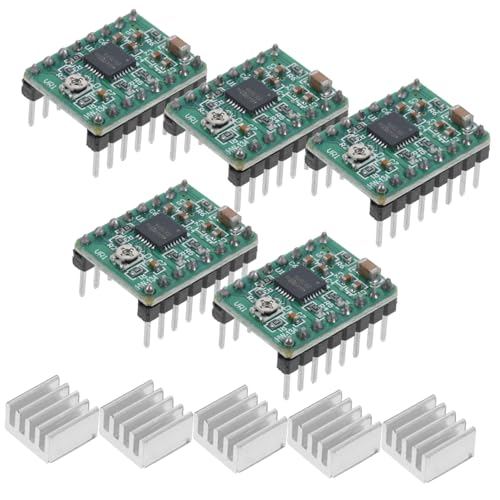 Gatuida 5pcs Stepper Motor Driver Module Heat Sink for Printer Full Step Control