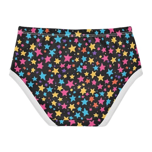 Wusikd Colorful Stars Girls' Underwear Cotton Black Girls Briefs Soft Toddler Underwear 2T2