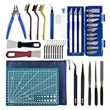 3D Drucker Werkzeug Set, 42PCS 3D Drucker Zubehör Kit mit Entgrater, Reinigungsnadeln, Drahtbürsten, Schaber, Zangen für Reinigung Wartung Nachbearbeitung von 3D Druckern