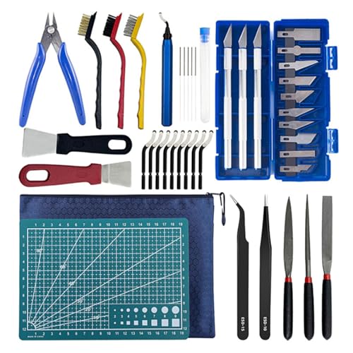 Calenxy - Kit d'outils d'imprimante 3D, 42 pièces, kit d'accessoires pour imprimante 3D avec ébavurage, aiguilles de nettoyage, brosses métalliques, grattoir, pinces pour nettoyage, entretien, post-traitement