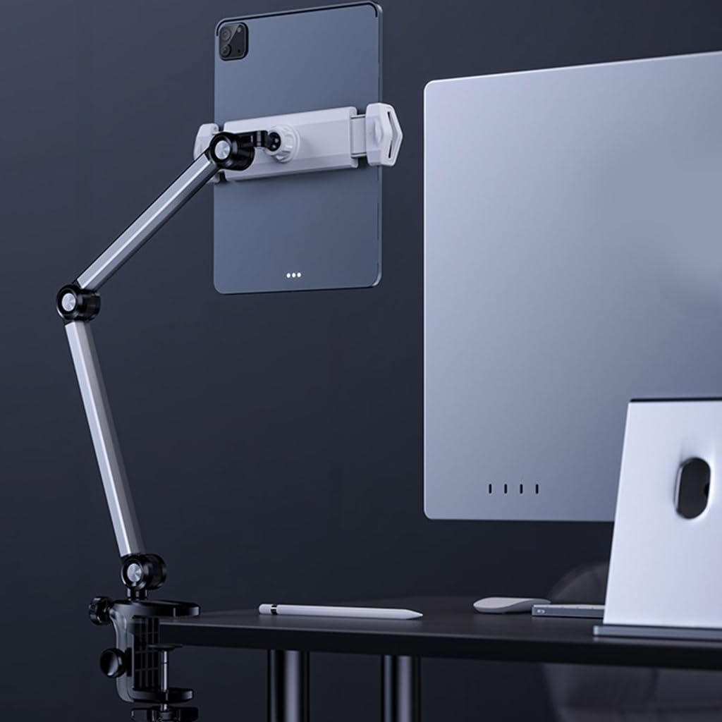 Soporte para teléfonos celulares, soporte ajustable para teléfono de escritorio con base estable, soporte de escritorio perezoso de aleación de aluminio para teléfonos