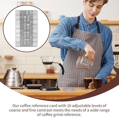 Tischlötchen Kaffeegrößen - Zwei Referenzkarten von Pulver Getreide | Leitfaden vergleichende Granulometrie -Anfänger für Haus, Daily Brewing Filter,