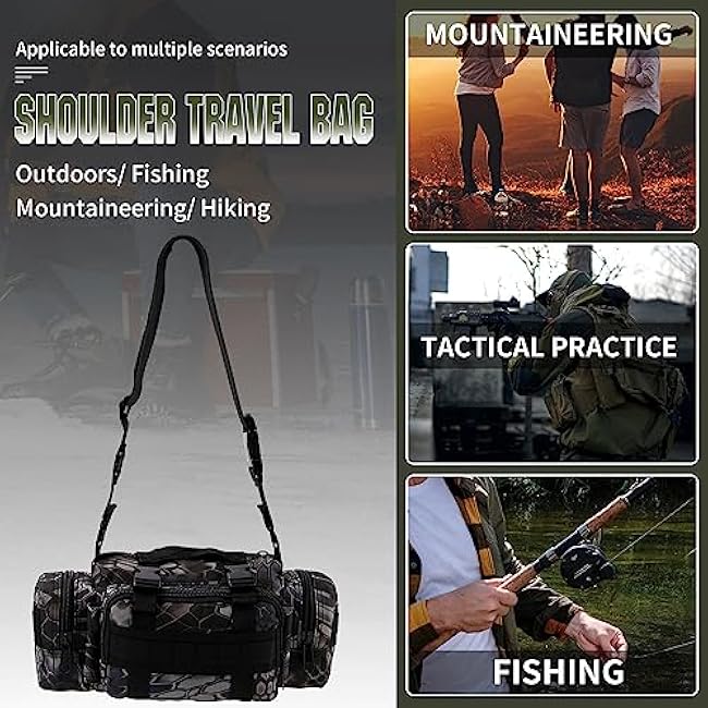 IronSeals Molle Tactical Sport Duffle Bag Water Resistant Deployment Bag (#10)