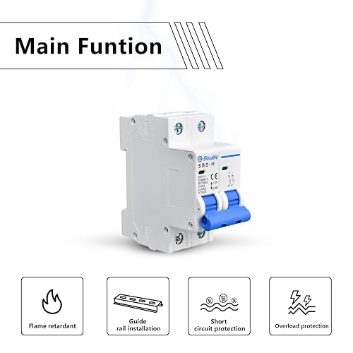 Miniatura 2 de Trisinger Disyuntor en miniatura de CC, 2P 16Amp 500V Interruptores eléctricos para paneles solares, sistema de rejilla, montaje en riel DIN (16A)