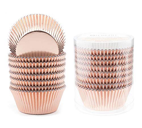 Gifbera Rose Gold Foil Cupcake Liners Standard Baking Cups Muffin Wrappers For Wedding Birthday, 200-Count #TOP1