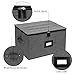 Mayniu Wine Glass Storage Box 2 Pack, Stemware Storage Containers Cases, Glassware Storage for 24 Crystal Glasses, Hard Shell Top Sides Bottom and Stackable (17'' x 13'' x 10'', Black)