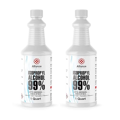 Alcohol isopropílico 99% Botellas de 2 cuartos de galón (64 onzas líquidas) Práctico tamaño de paquete de alcohol isopropílico de alta pureza para