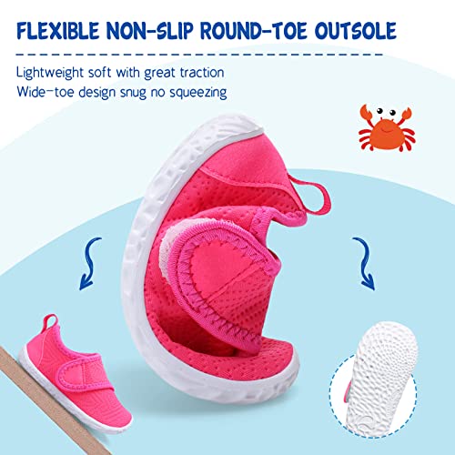 Image of LeIsfIt Toddler Water Shoes Boys Girls Barefoot Aqua Socks Kids Breathable Quick-Dry Swim Shoes for Beach Pool Surf