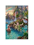Flagology.com, Thomas Kinkade, Disney, Peter Pan's Neverland – Garden Flag 12.5' x 18', Exclusive Fabric, Officially Licensed Thomas Kinkade Disney