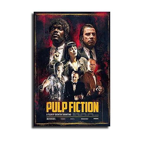 BeyondNice Classic Movie Pulp Fiction posters HD Canvas Print Modern Home Decor Art Wall（24x36inch-Unframed Cover