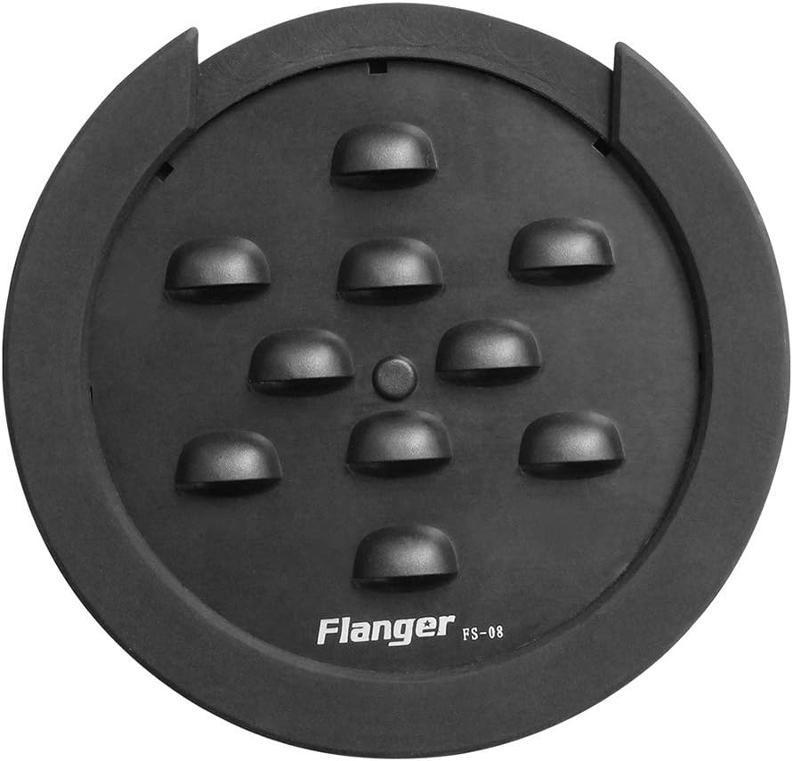 Flanger Guitar Sound hole Cover Silica Gel Eliminate Feedback Tapered Design for Acoustic Guitar Black FS-08