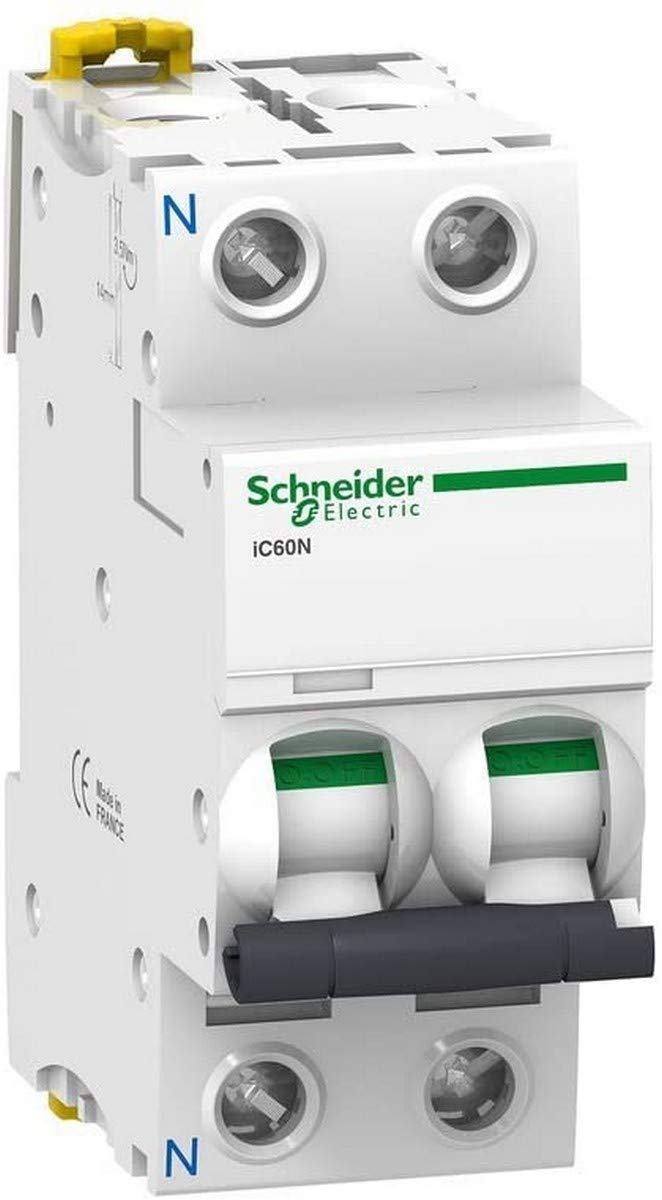 Schneider Electric A9F74101 termomagnetyczny bezpiecznik automatyczny iC60N, 1P, 1 A, C zakrzywiony (przełącznik), biały, 40 A, biały, 1