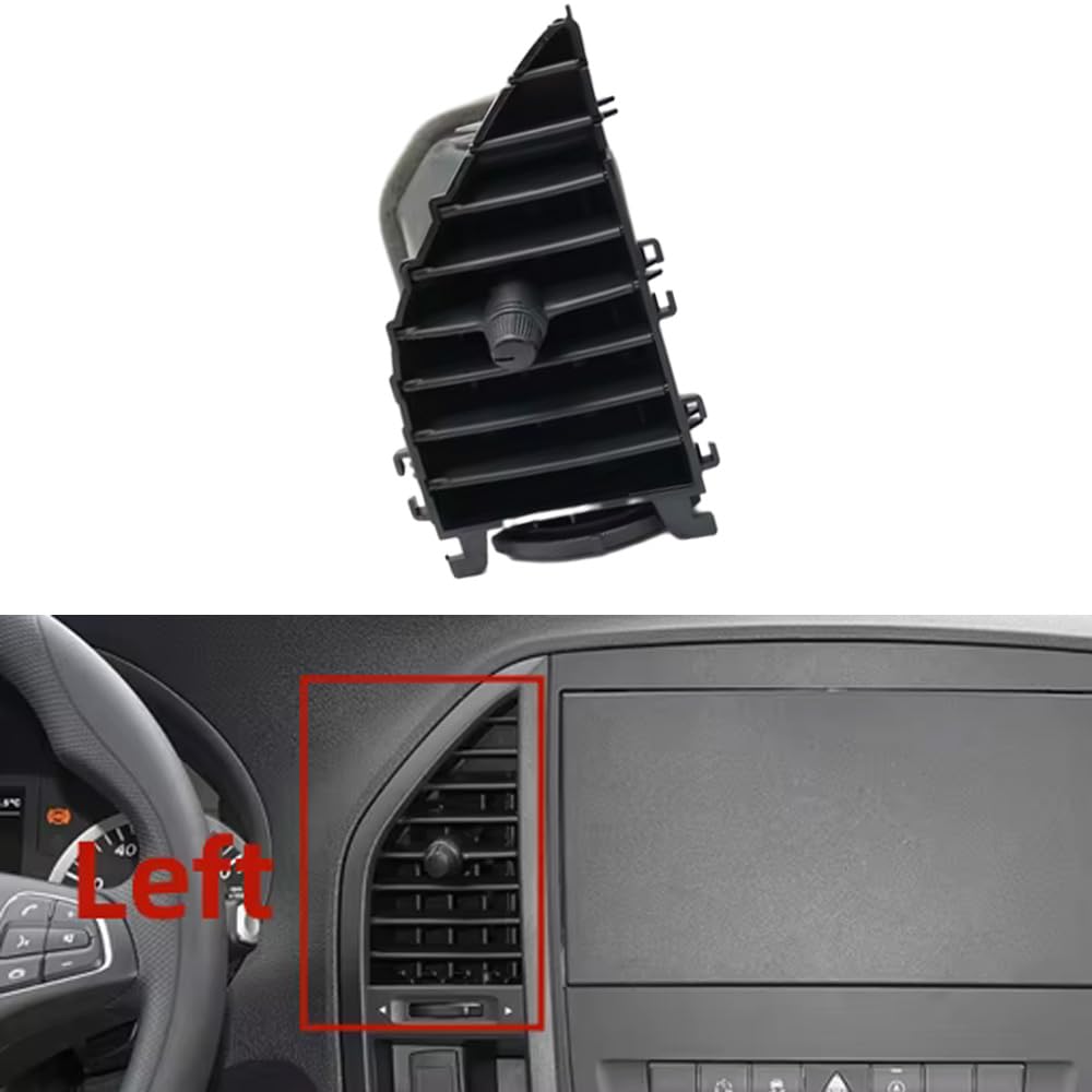 Rejilla de ventilación de aire acondicionado para coche salida de aire del salpicadero central compatible con Mercedes-Benz Vito V260 W447 W448 (2015-2023) A4478300454 izquierda