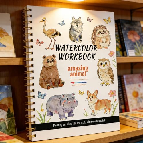 Carnet aquarelle animaux bloc de dessin mignon format voyage