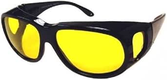 Pink Ribbon Polarized Fit Over Sunglasses For Night Driving - Large Size, Wear Over Reading Glasses, Yellow Tint Anti-Glare - View #11