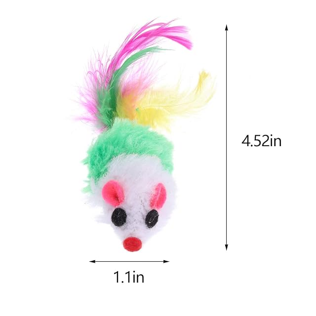 Foto 2 de 7 de falllea Lot de 20 jouets en fourrure pour chat - Avec queue en plumes - Pour chat