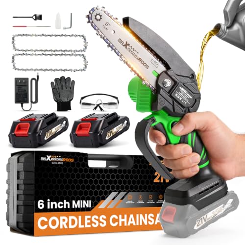 maXpeedingrods Mini Chainsaw Cordless, 6 inch Small Chainsaw...