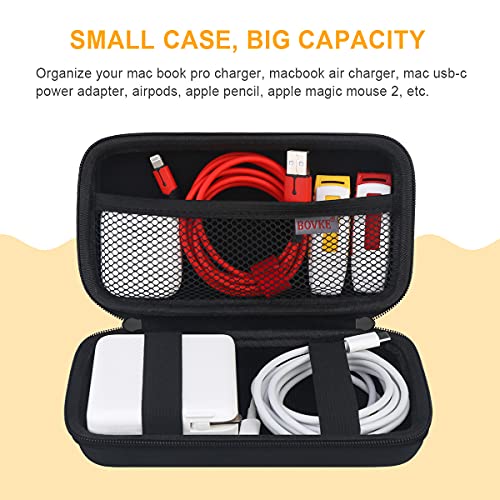 Bovke Carrying Case Hard Protective Case Tech Organizer Travel Power Bank Pouch Bag Usb Cable Organizer For Earbuds Cable Cord Electronic Accessories Case Wallet Blackinside Black