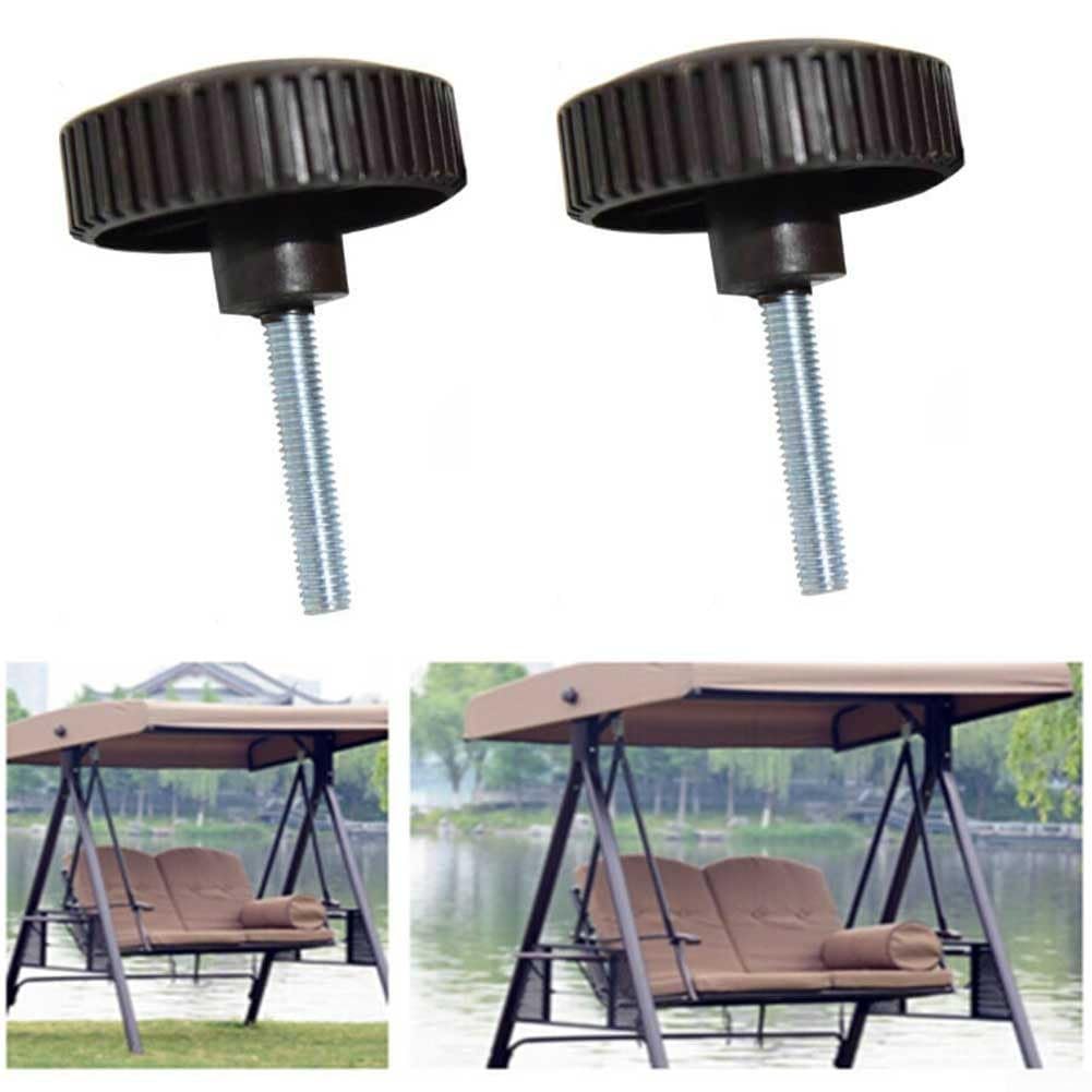 2pcs Canopy Fixing Screws Bolt Plastic Screws, Plastic Fixing Screw Knob Canopies Garden Swing Fittings For Garden Swing Chairs, Used To Attach A Canopy Frame To A Garden Swing, 5.7×7cm, Black