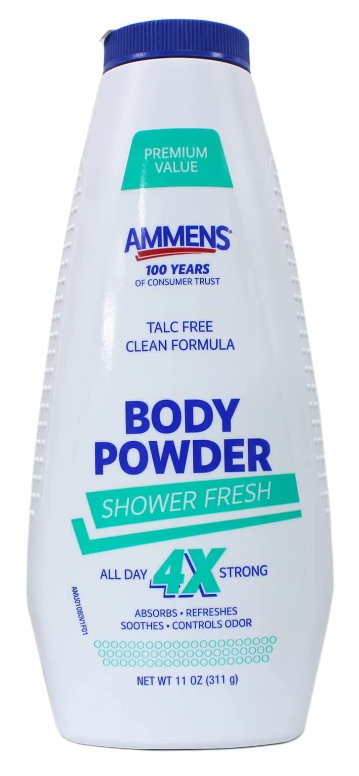Ammens Medicated Powder Shower Fresh 11 oz (Pack of 2)