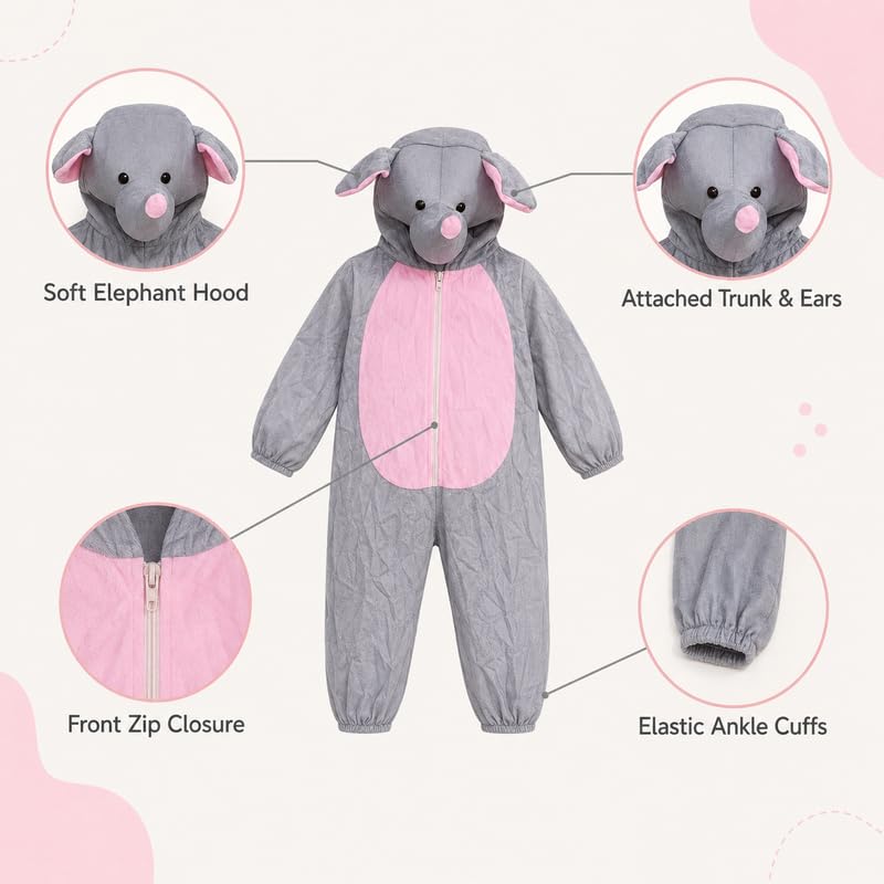 Image of Animal Costume for Kids | Plush Fancy Dress Costume for Boys & Girls |School Fancy Dress, Annual Day, Jungle Theme, Role Play, Halloween & Birthday Party