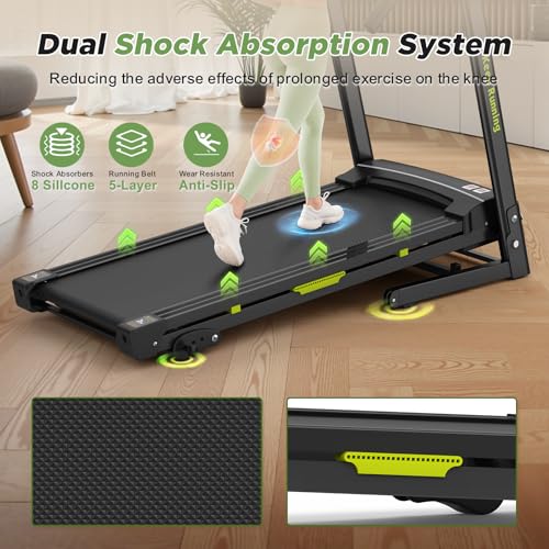 Image of Treadmills for Home, Treadmill with Incline, Treadmill Running Machine3.0 HP Quiet Brushless, 350 Lbs Capacity, App, Pulse Sensor Heart Rate with LCD Display Holder for Cup & Phone