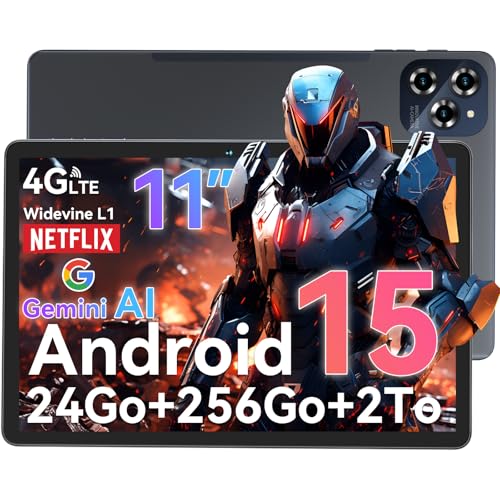 TABWEE W90 Android 15 Tablette Tactile 11 Pouces - 24 Go+256 Go(2To TF), Octo-Core T615, 8000 mAh/18...