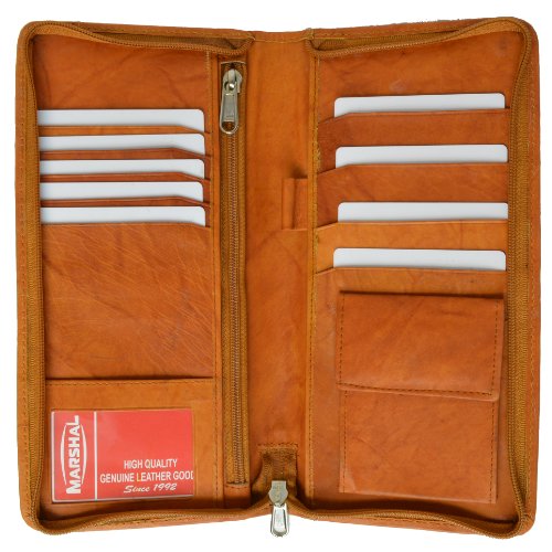 Portefeuille de voyage zippé en cuir idéal pour organiser vos vols longs courriers
