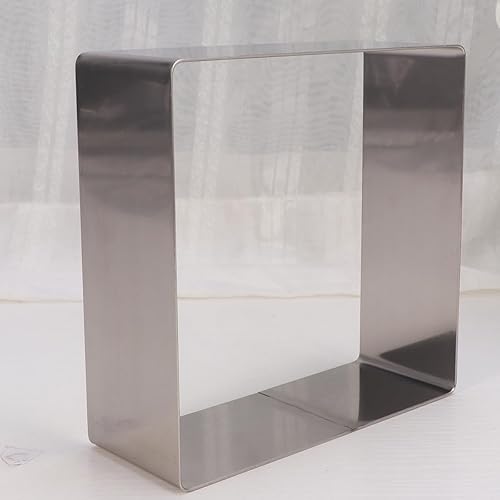 Miniatura 3 de KESYOO Anillo cuadrado de molde de mousse de 7 pulgadas, cuadrado, antiadherente, acero inoxidable, sin costuras, suministros para hornear pasteles