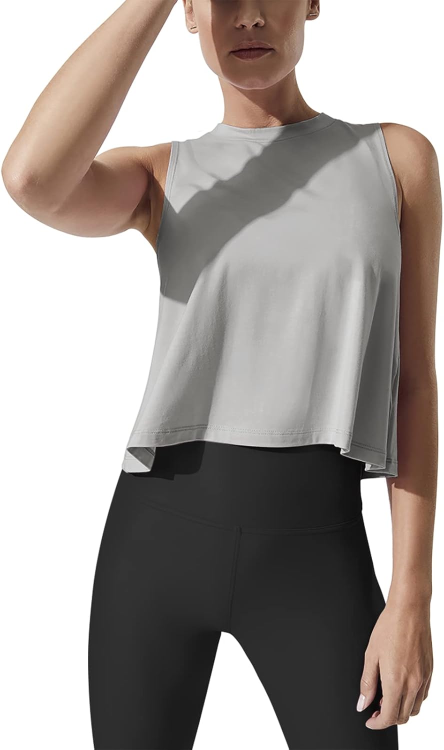 Mippo crop tops para mujer tops de entrenamiento para mujer camisetas sin  mangas recortadas fluidas camisetas deportivas