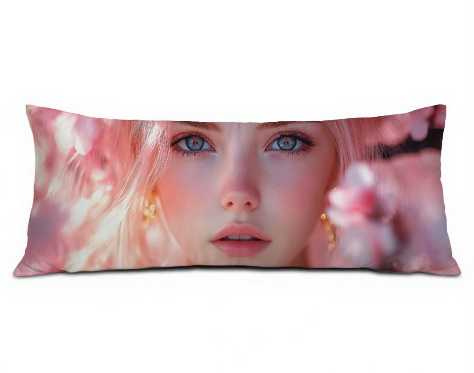 Różowe poszewki na poduszki na sofę 60 x 180 cm, aksamitna bawełniana miękka i oddychająca poszewka na poduszkę łóżko z niewidocznym zamkiem błyskawicznym dla kobiet poszewki na poduszki, prezent
