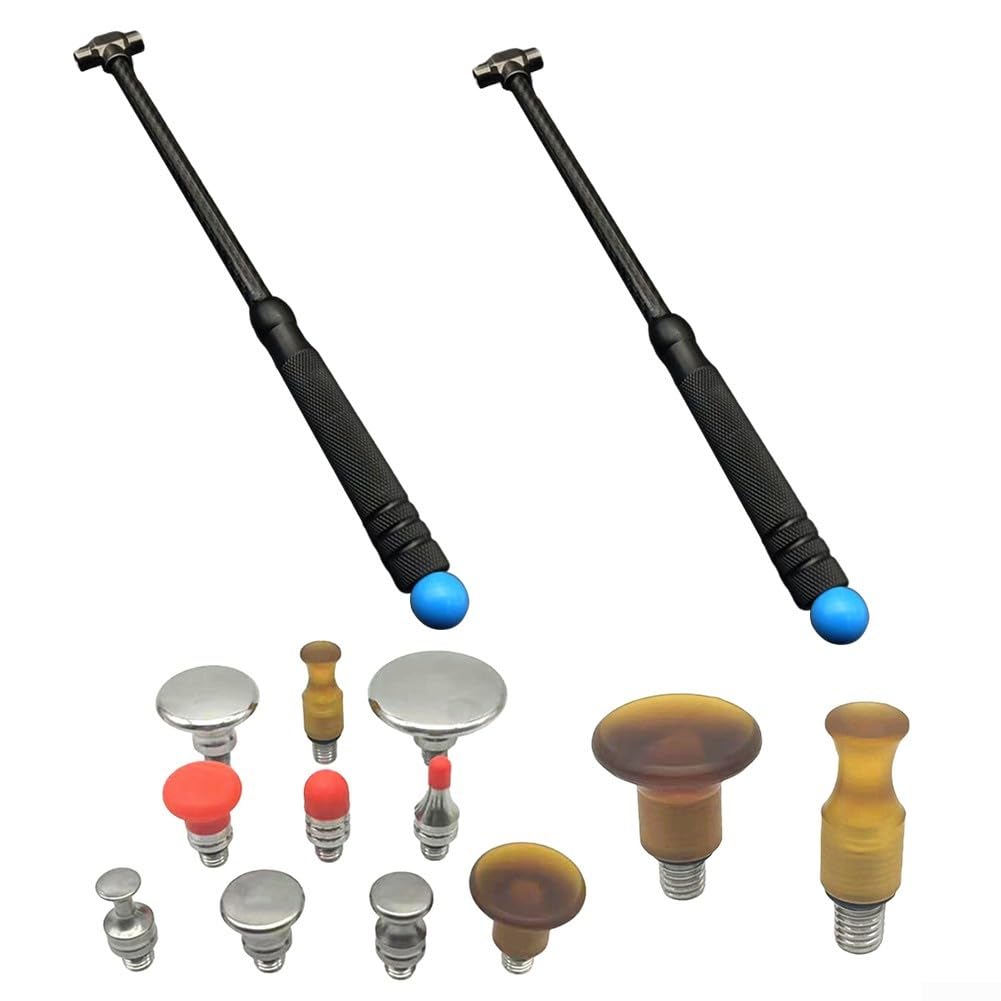 Kit di riparazione per ammaccature senza vernice, con teste di maschiatura in acciaio al carbonio e lega per carrozzeria, protegge la vernice dell'auto e rimuove rapidamente le ammaccature
