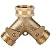 Produktbild 3,15 X 2,36 Zoll Europäisches Gewinde 3/4"Hahnanschluss, Messing 2-Wege-Ventil Umsteller Schlauch Wasserhahn Adapter Adapter, Geeignet für Gartenbewässerung(European Thread)