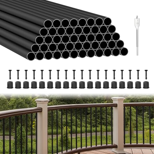 BLIKA 50-Pack 32 Inch Anodized Round Aluminum Balusters